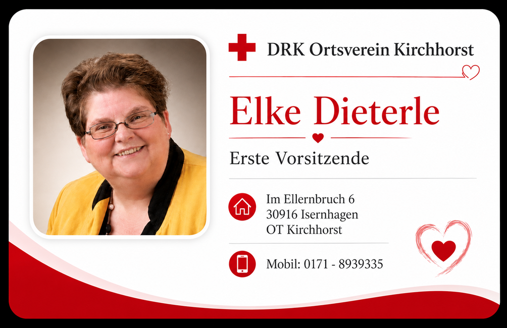 Visitenkarte DRK-Ortsverein Kirchhorst – Elke Dieterle